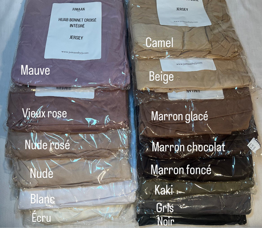 Hijab bonnet croisé à nouer